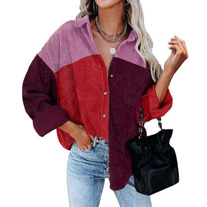 Amazon independent station hot sale 2022 autumn and winter New Europe and America cross border Foreign Trade women's long sleeved shirt shirt for women