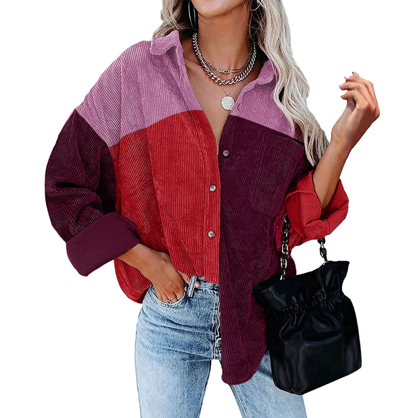 Amazon independent station hot sale 2022 autumn and winter New Europe and America cross border Foreign Trade women's long sleeved shirt shirt for women