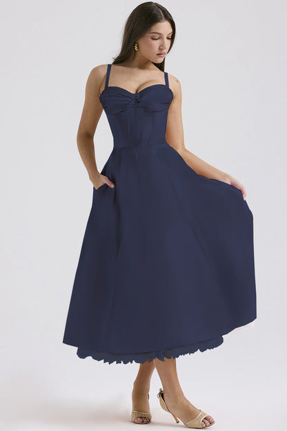 Europe and America cross border elegant floral series French summer strap gentle dress slimming floral strap dress