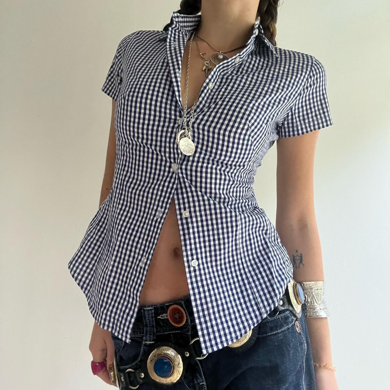 BM French style doll collar shirt for women 2025 summer Spring Autumn new design sense niche slim fit slimming short sleeve shirt