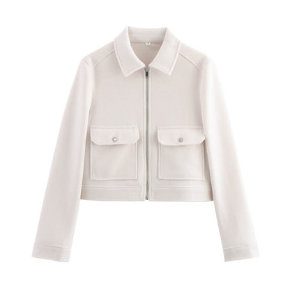 Cross-border autumn Europe and America cross border women's clothing street fashion casual soft woolen jacket coat