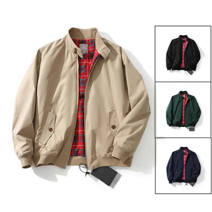 American Retro Tough Guy Bomber Jacket 3M Harrington Tooling Spring And Autumn Solid Color All-match Vertical Collar Three-proof Jacket For Men