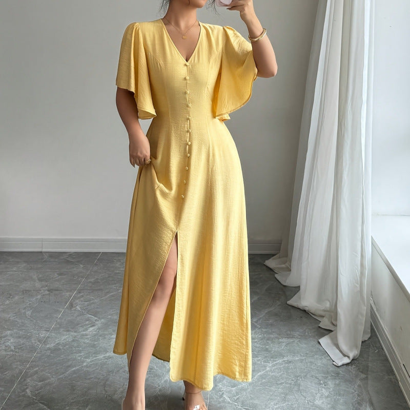 Europe and America cross border 2026 Summer new Amazon AliExpress original women's elegant collar dress women's clothing