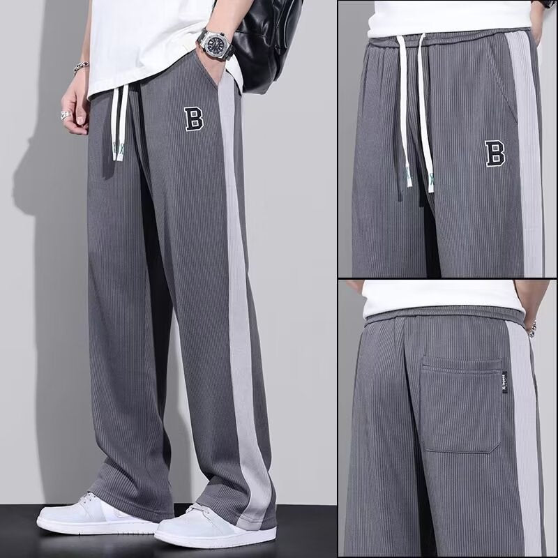 Pants men's high street fashion ins fashion brand design sense niche cropped pants straight casual trousers spring and autumn trends Korean style