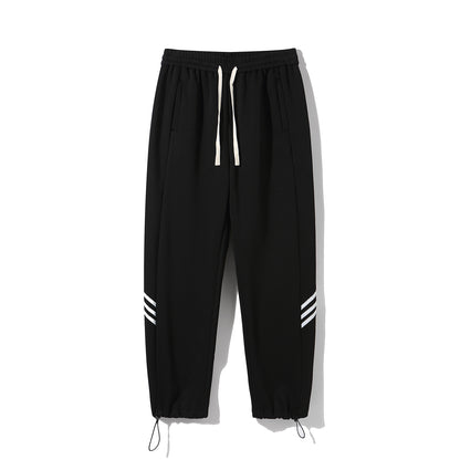 LKTM men's clothing# American heavy striped sweatpants men's and women's spring new fashion brand loose all-matching straight sports pants