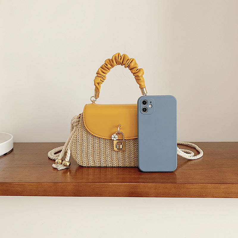 Women's handbag wholesale new simple trendy one-shoulder bag foreign trade texture Western style straw chain messenger bag