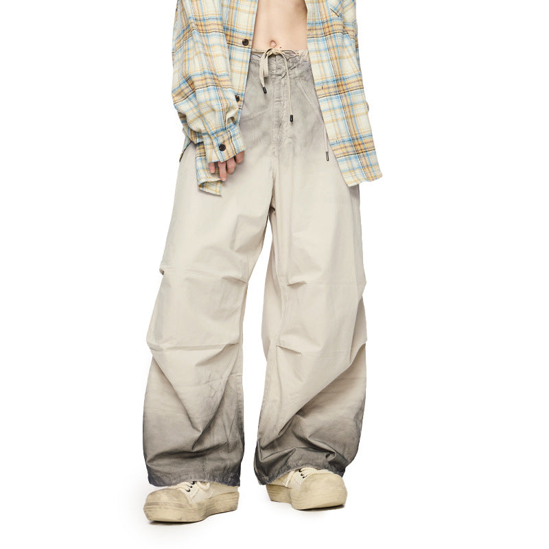 Jie Zhan men's clothing | Ready-to-wear washed wide-leg inkjet overalls 2025 Autumn New Drityfit azut dyed