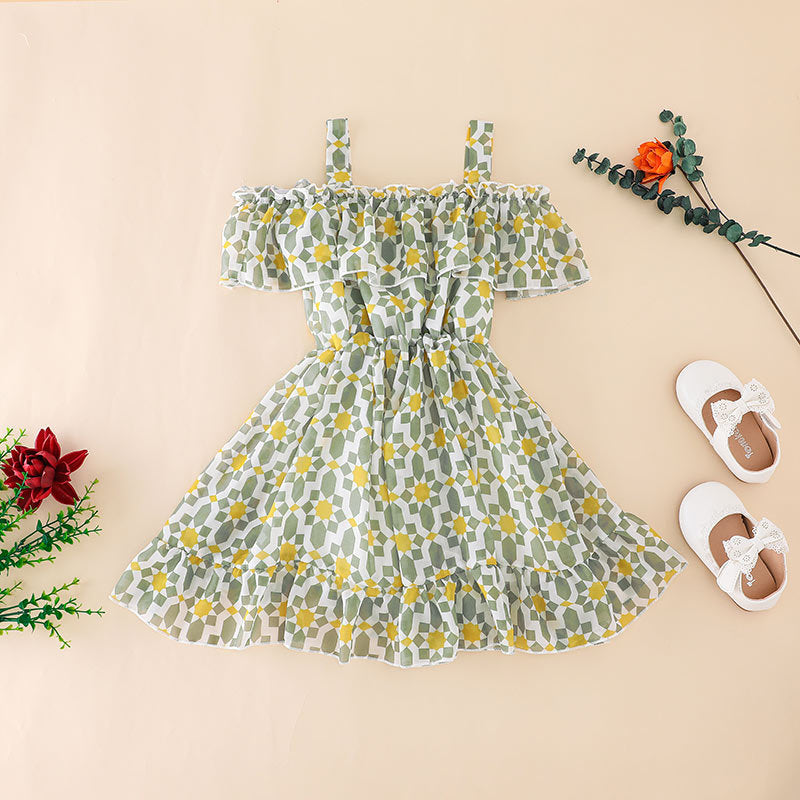 Summer New Foreign Trade Girls Foreign Style Sling Chiffon Skirt Princess Skirt Children's Korean Style Sling Dress