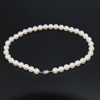 Film and Television same style 925 Yuanbao knot pearl necklace knotted clavicle chain French gray pearl chain offline store hot selling product