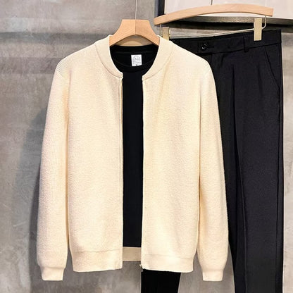 Slim-fit zipper pairs trendy sweater men's 2024 cardigan design men's Spring and Autumn Tide coat sweater Korean style