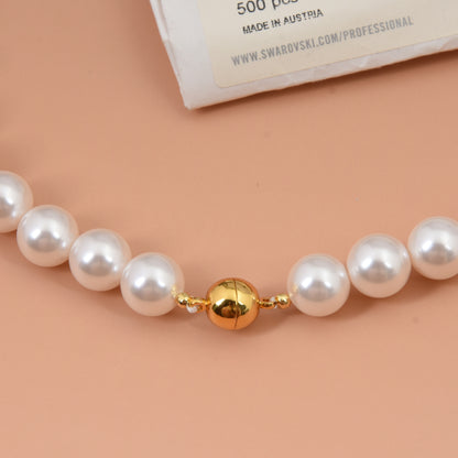 Film and Television same style 925 Yuanbao knot pearl necklace knotted clavicle chain French gray pearl chain offline store hot selling product