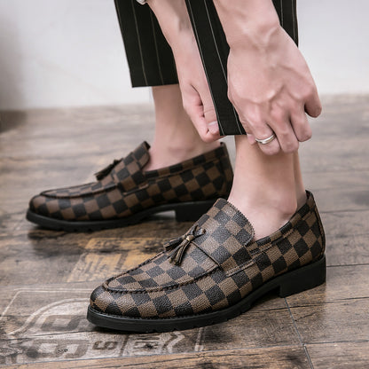 Cross-border plus size leather shoes 38-48 yards tassel leather shoes 2025 Spring and Autumn New British style slip-on Gommino