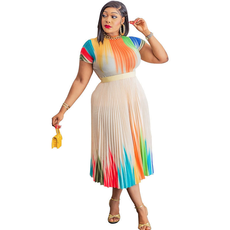 Plus Size Loose Sleeveless Dress Spring Floral Print |women's clothing