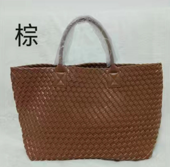 2025 New woven tote big bag fashionable high-end handbag celebrity same style trendy hand-carrying bag shoulder bag