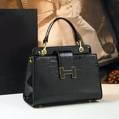 High-grade crocodile pattern leather tote women's 2024 new cross-border foreign trade fashion all-match shoulder messenger bag