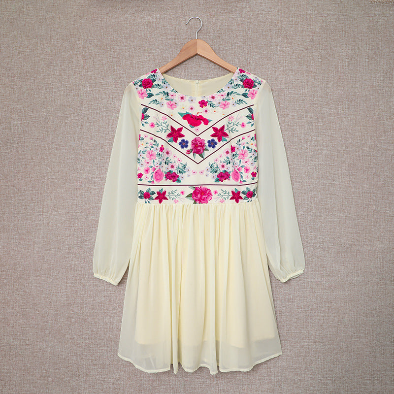 Shiying Bohemian Chiffon Midi Dress
