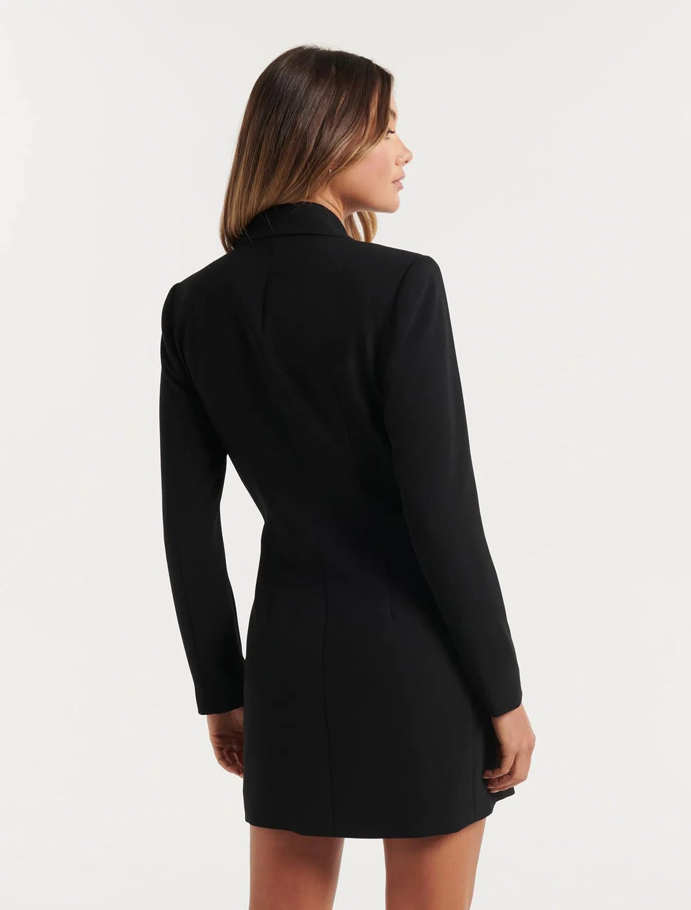 New Slim Solid Color Double Breasted Mid-Length Suit Blazer Dress