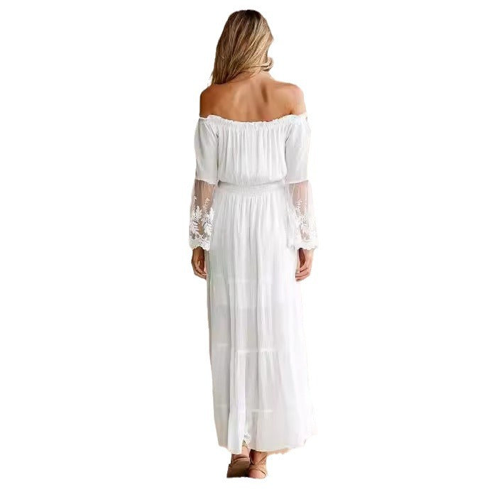 Bohemian White Lace Patchwork Dress