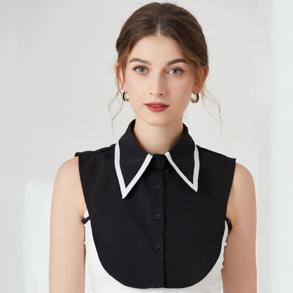 Women's detachable collar women's autumn and winter all-match fashion pointed collar houndstooth shirt collar women's long shirt collar cross-border manufacturers