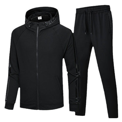 New spring and autumn men's and women's casual sports suit hooded cardigan plus size running sportswear fashion two-piece suit