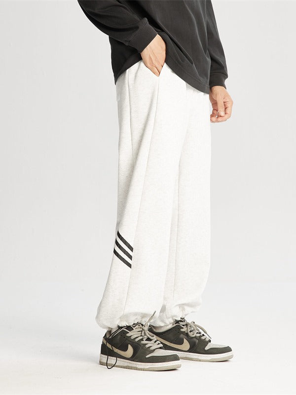LKTM men's clothing# American heavy striped sweatpants men's and women's spring new fashion brand loose all-matching straight sports pants