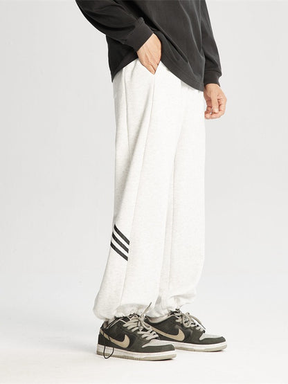 LKTM men's clothing# American heavy striped sweatpants men's and women's spring new fashion brand loose all-matching straight sports pants