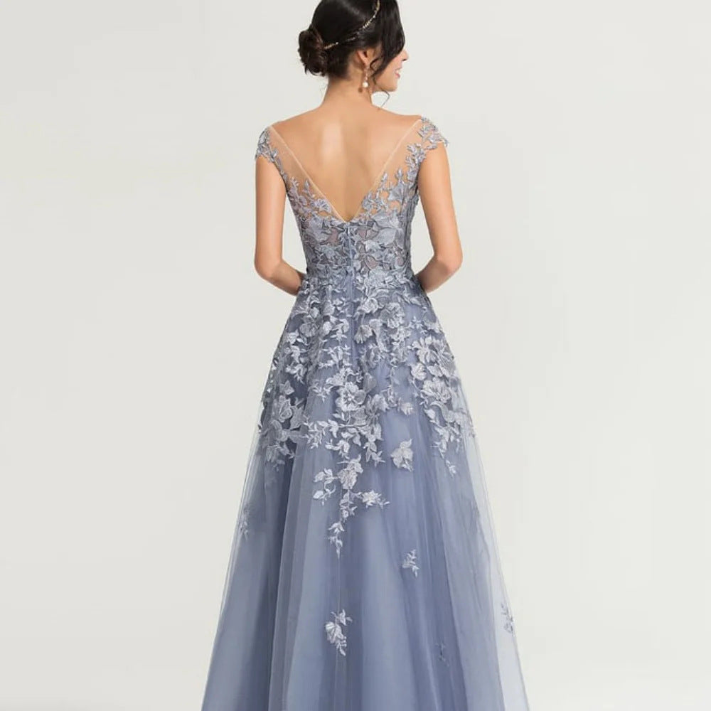 AliExpress new evening dress lace puff yarn high-end dress birthday ball elegant fashion dress