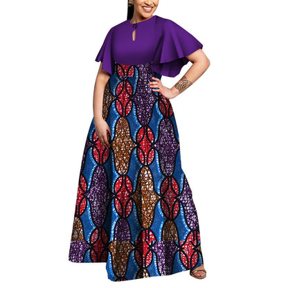 Plus size party dress African women's dress style Elegant Lady print wax clothing