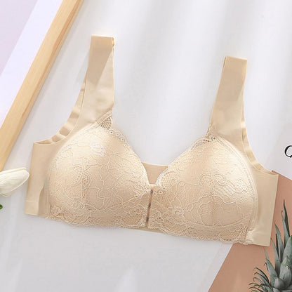 Exclusive for cross-border lace front buckle adjustable back comfortable sports nursing bra seamless wireless underwear wholesale
