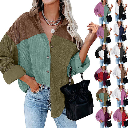 Amazon independent station hot sale 2022 autumn and winter New Europe and America cross border Foreign Trade women's long sleeved shirt shirt for women