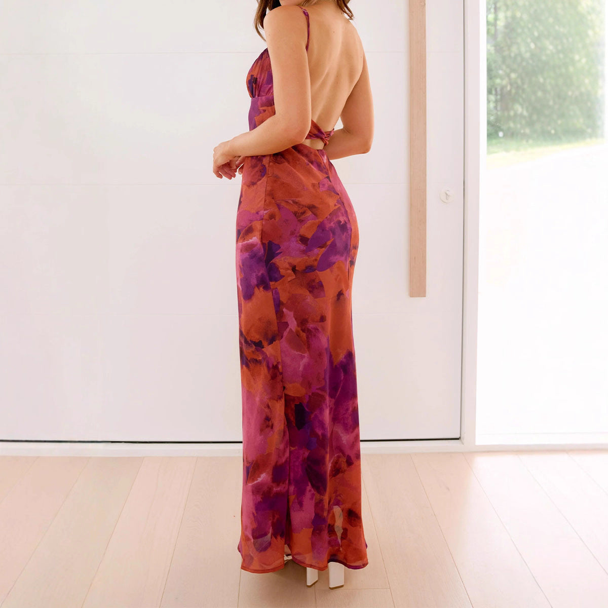 Tie Dye Hollow Rugloze Slingjurk