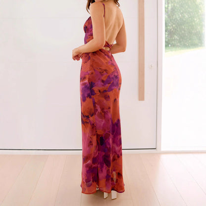 Tie Dye Hollow Rugloze Slingjurk