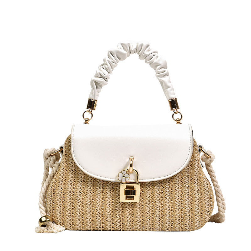 Women's handbag wholesale new simple trendy one-shoulder bag foreign trade texture Western style straw chain messenger bag