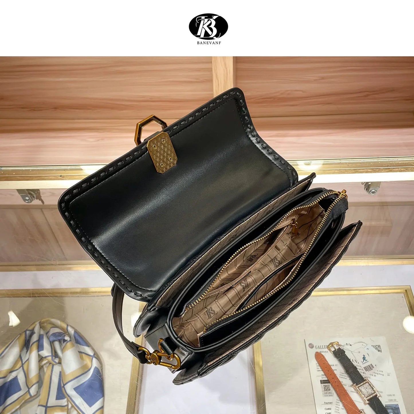 KB Princess Barney 2024 new high-grade genuine leather diamond quilted handbag bag women's fashionable all-match shoulder messenger bag