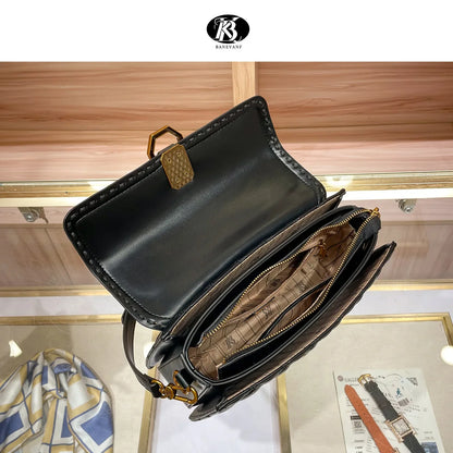 KB Princess Barney 2024 new high-grade genuine leather diamond quilted handbag bag women's fashionable all-match shoulder messenger bag