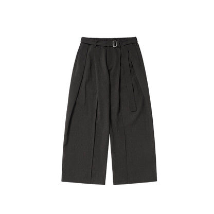 Jiezhan men's clothing | Blended wide-leg suit pants 2025 Autumn New Korean style artistic wide-leg loose drooping suit pants men