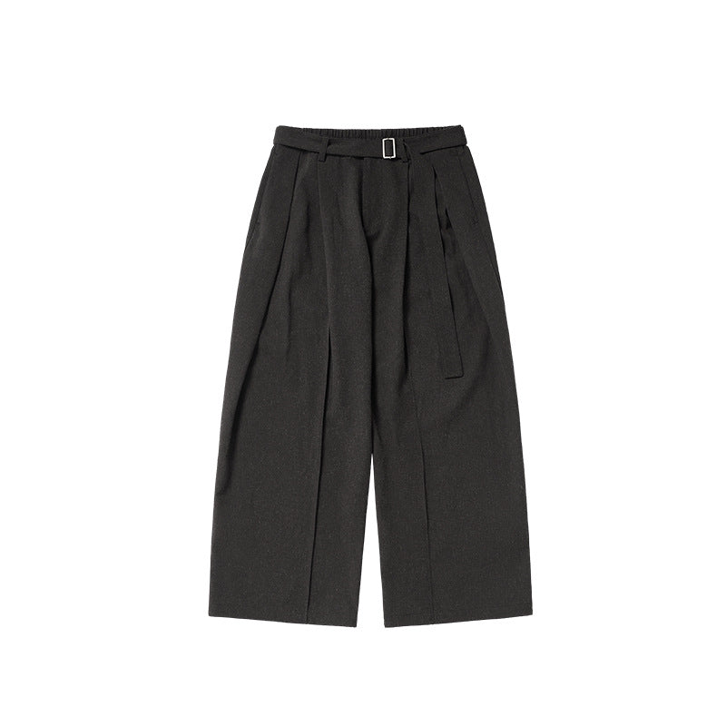 Jiezhan men's clothing | Blended wide-leg suit pants 2025 Autumn New Korean style artistic wide-leg loose drooping suit pants men