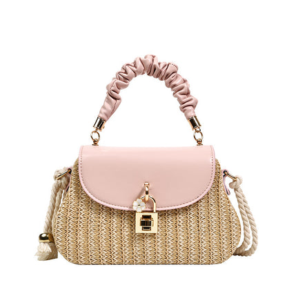 Women's handbag wholesale new simple trendy one-shoulder bag foreign trade texture Western style straw chain messenger bag