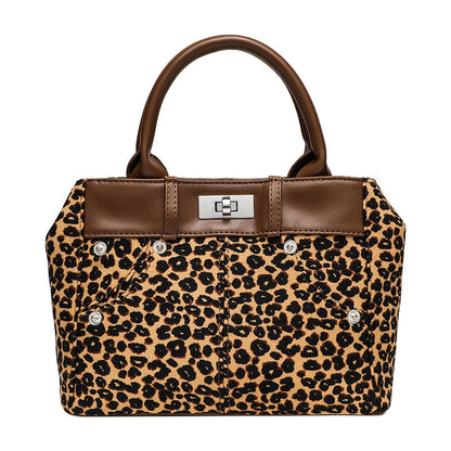 Women's Leopard Print Handbag Retro Shoulder Crossbody Bag |Shoulder bag