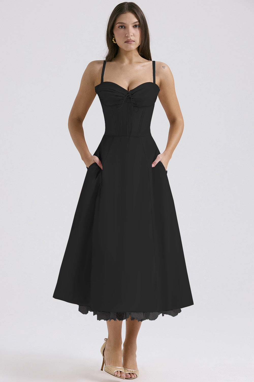 Europe and America cross border elegant floral series French summer strap gentle dress slimming floral strap dress