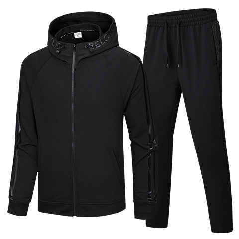 New spring and autumn men's and women's casual sports suit hooded cardigan plus size running sportswear fashion two-piece suit