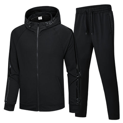 New spring and autumn men's and women's casual sports suit hooded cardigan plus size running sportswear fashion two-piece suit