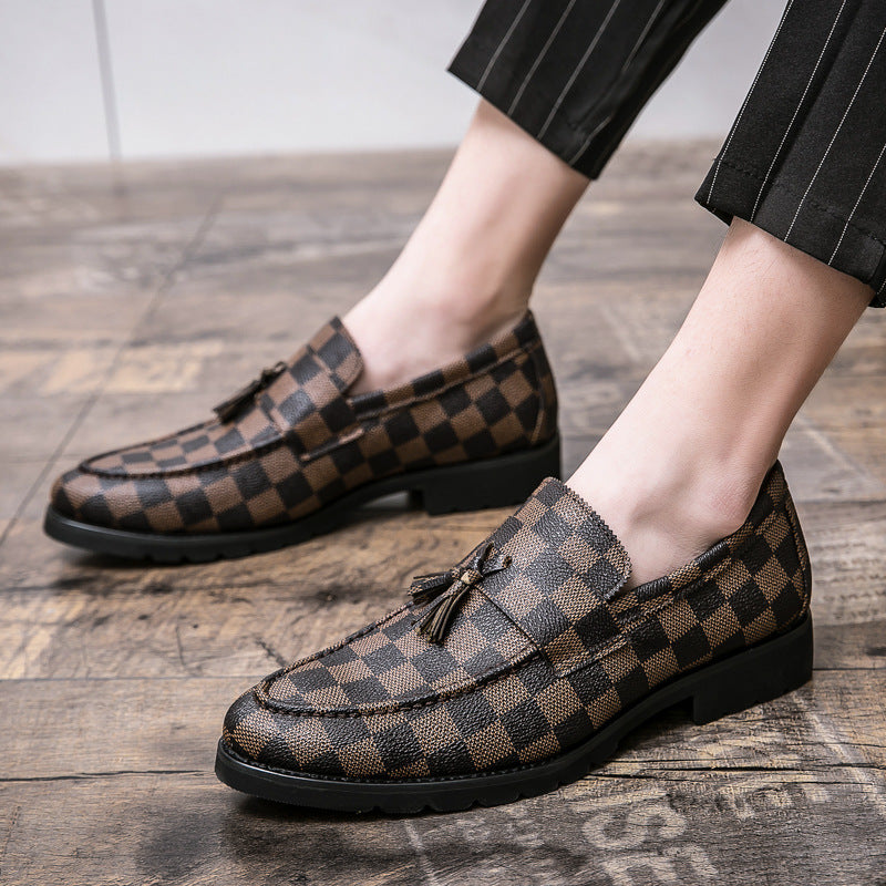 Cross-border plus size leather shoes 38-48 yards tassel leather shoes 2025 Spring and Autumn New British style slip-on Gommino