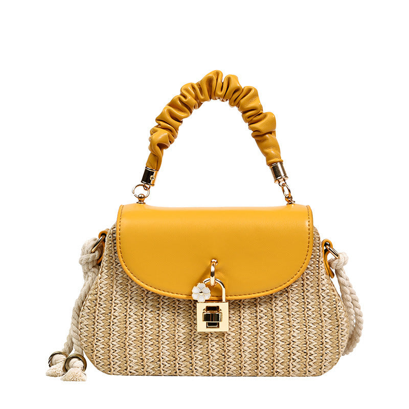 Women's handbag wholesale new simple trendy one-shoulder bag foreign trade texture Western style straw chain messenger bag