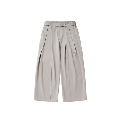 Jiezhan men's clothing | Blended wide-leg suit pants 2025 Autumn New Korean style artistic wide-leg loose drooping suit pants men