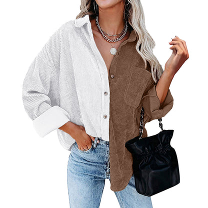 Amazon independent station hot sale 2022 autumn and winter New Europe and America cross border Foreign Trade women's long sleeved shirt shirt for women