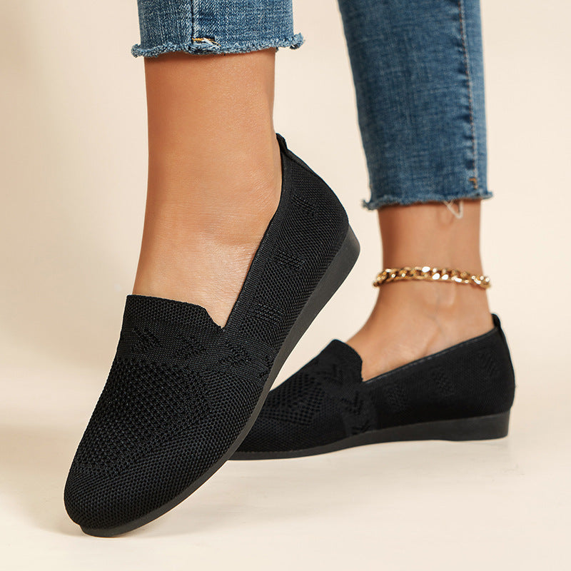 Independent station 2025 Spring and Autumn new European and American Foreign trade plus size round toe flat shoes women's low-cut sports casual shoes