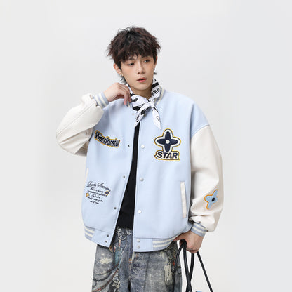 Jie Zhan YOU goods | Diamond embroidered American sports baseball uniform 25 Autumn New American flight jacket men