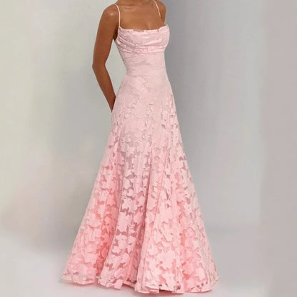 Vrouwelijke Franse romantische kanten jurk met veter rug