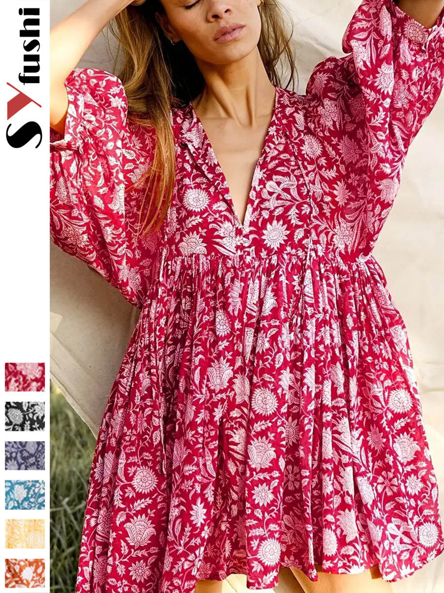 Summer Plus Size Loose Tie Dye Print Dress